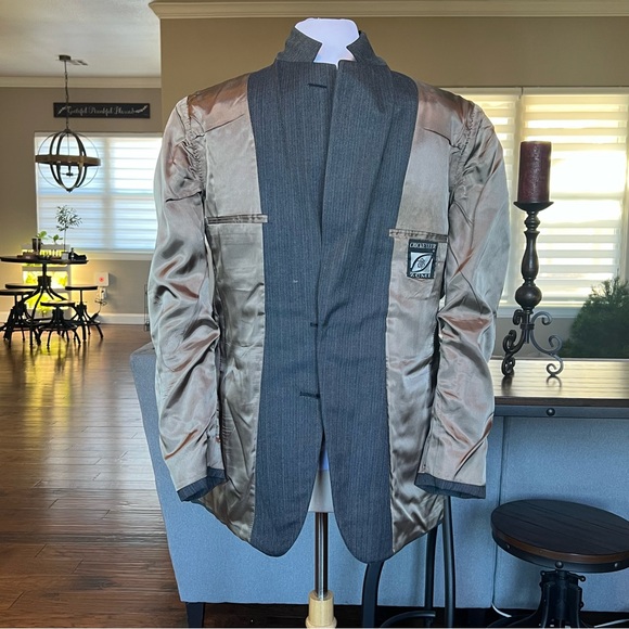 VTG 60's 70's Cricketeer ZCMI Men's Suit USA Jacket 40S Pants 36X32 Gray Blue - Picture 5 of 16